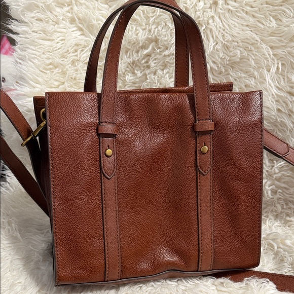 Fossil Rich Brown Leather Tote - Picture 6 of 6